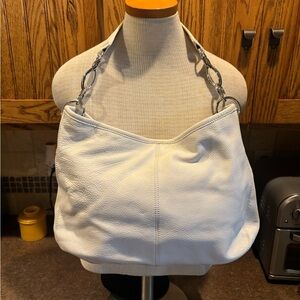 Elegant White Leather Shoulder Bag